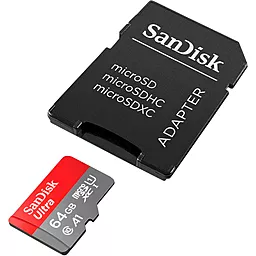 Карта памяти SanDisk microSDXC Ultra 64GB UHS-I A1 Class 10 + SD-adapter (SDSQUAB-064G-GN6IA) - миниатюра 3
