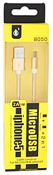 Кабель USB EasyLife MTK 8050 10w 2a 2-in-1 USB to Lightning/micro USB cable gold - миниатюра 3