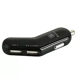 Автомобільний зарядний пристрій Baseus 2USB Car charger 2.4A Black (flyest series) - мініатюра 3