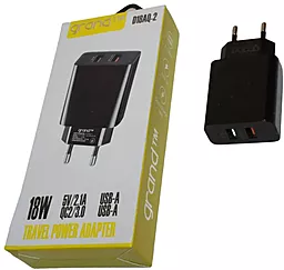 Сетевое зарядное устройство Grand D18AQ-2 18W/10.5W QC3.0 2.1A 2xUSB-A + micro USB Cable Black - миниатюра 5