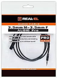 Аудио удлинитель REAL-EL mini Jack 3.5mm M/F 1 м black (EL123500041) - миниатюра 3