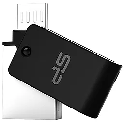 Флешка Silicon Power Mobile X21 16GB OTG (SP016GBUF2X21V1K) Black - миниатюра 2