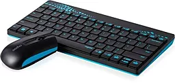 Комплект (клавиатура+мышка) Rapoo 8000 wireless черно-голубой - миниатюра 2