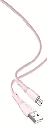Кабель USB XO NB225 Silicone Two-Color 12W 2.4A USB Type-C Cable Pink