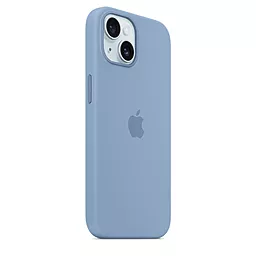 Чехол Silicone Case Full with MagSafe and SplashScreen для Apple iPhone 15 Plus Winter Blue - миниатюра 2