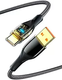 Кабель USB Essager Interstellar Transparent 100W 7A USB Type-C cable black (EXCT-XJ01-P) - миниатюра 2