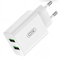 Сетевое зарядное устройство XO L119 18w QC 2xUSB-A ports fast charger white - миниатюра 3