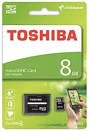 Карта пам'яті Toshiba microSDHC 8GB M102 Class 4 + SD-адаптер (THN-M102K0080M2) - мініатюра 2