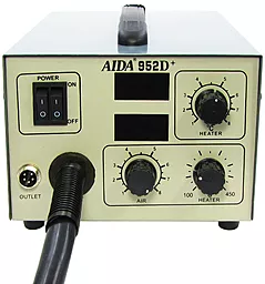Паяльная станция компрессорная, двухканальная, комбинированная термовоздушная Aida 952D+ (Фен, паяльник, 900М, 270Вт) - миниатюра 2