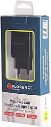 Сетевое зарядное устройство Florence 2xUSB 2A + USB Type-C Cable Black (FL-1021-KT) - миниатюра 4