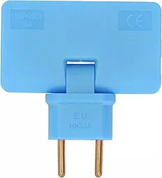 Мережевий перехідник Voltronic 3in1 UK / US-EU 10А поворотний 180 Blue (HK338Bl)