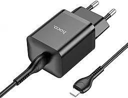 Сетевое зарядное устройство Hoco N27 Innovative 20W PD USB-C + USB-C - Lightning Cable Black - миниатюра 3