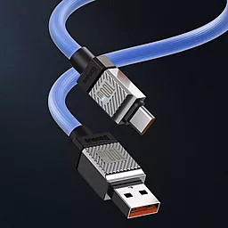 Кабель USB Baseus CoolPlay Series 100w 5a USB Type-C сable blue (CAKW000603) - миниатюра 7