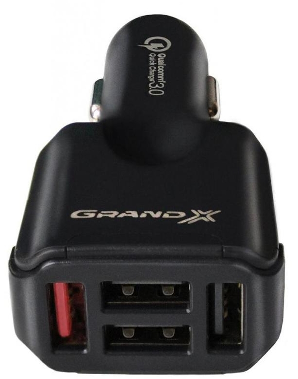 Автомобильное зарядное устройство с быстрой зарядкой Grand-X Home Charger 4 USB 7.8A QC3.0 Black (CH-09) / изоборажение №1