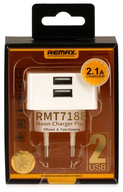 Remax Moon Dual USB Home Charger упаковка