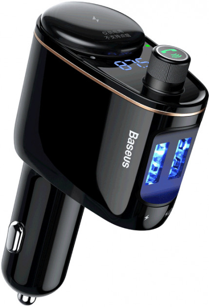 Автомобильный FM модулятор + зарядное устройство Baseus Car Charger Bluetooth MP3 + Locomotive S-06 Black (CCALL-RH01) / изоборажение №1