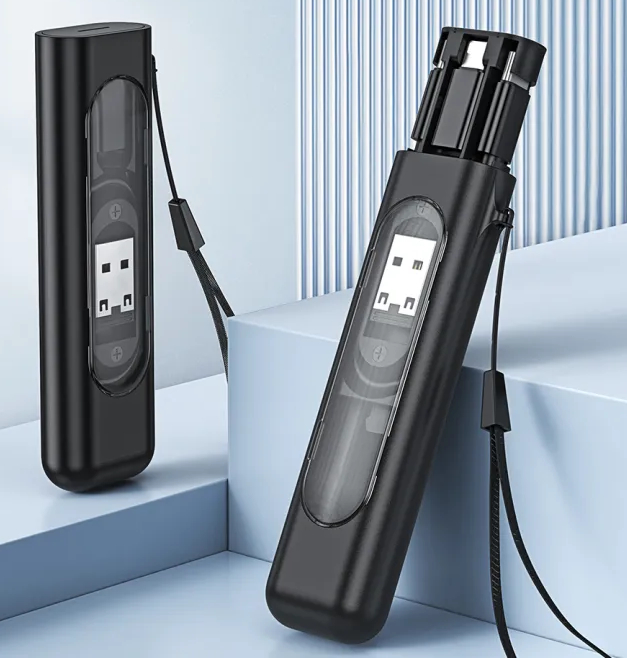 Кабель USB Borofone BU36 Show 3-in-1 USB micro USB/Type-C/Lightning Cable + Storage Case Black / изоборажение №1