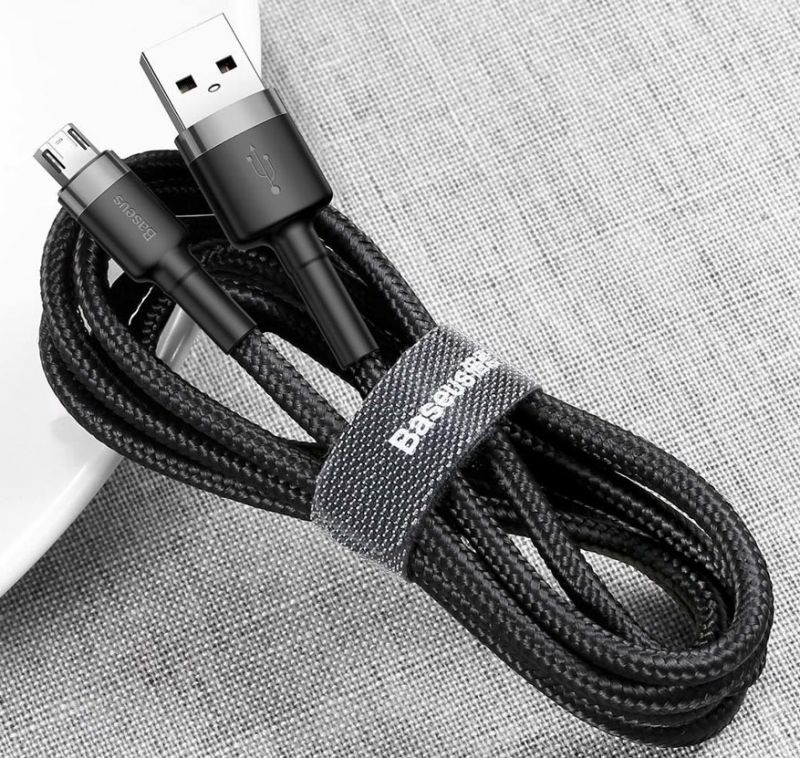 Кабель USB Baseus Сafule micro USB Cable 2m Grey/Black (CAMKLF-CG1) / изоборажение №1