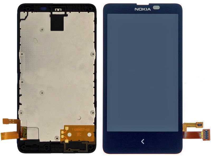 Дисплей Nokia X Dual Sim RM-980 + Touchscreen with frame (original) Black / зображення №3
