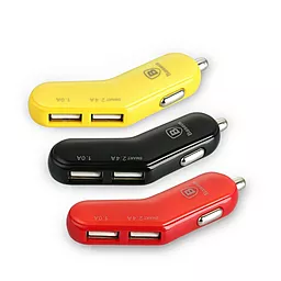 Автомобильное зарядное устройство Baseus 2USB Car charger 2.4A Red (flyest series) - миниатюра 9