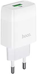 Сетевое зарядное устройство с быстрой зарядкой Hoco C72Q Glorious 18W 3A + USB Type-C Cable White - миниатюра 4