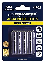 Батарейки Esperanza AAA / LR03 Alkaline (EZB102) BLISTER CARD 4шт 1.5 V