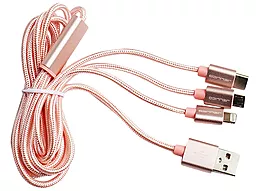 USB Кабель Jellico Elegant Lightning, Micro USB&Type-C Silver (GS-13) - мініатюра 2