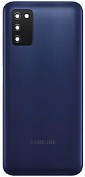 Задня кришка корпусу Samsung Galaxy A03s A037 зі склом камери Blue