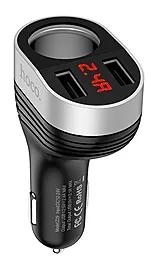 Автомобильное зарядное устройство Hoco Z29 Regal Digital Display Cigarette Lighter Black - миниатюра 3