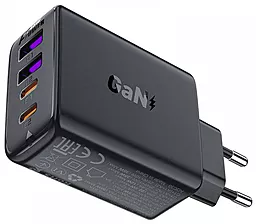 Сетевое зарядное устройство AceFast A61 45w GaN PD/QC 2USB-C/2USB-A ports home charger black - миниатюра 2