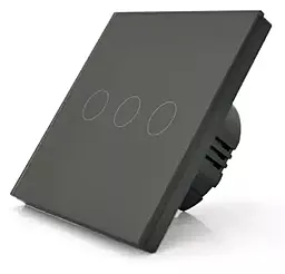 Сенсорный выключатель с заземлением с WiFi трехканальным управлением Black (17929)