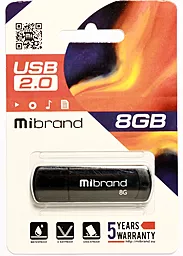 Флешка Mibrand Grizzly 8GB USB 2.0 (MI2.0/GR8P3B) Black - миниатюра 2