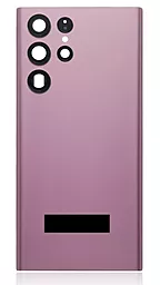 Задняя крышка корпуса Samsung Galaxy S22 Ultra 5G S908 со стеклом камеры Original Burgundy - миниатюра 2