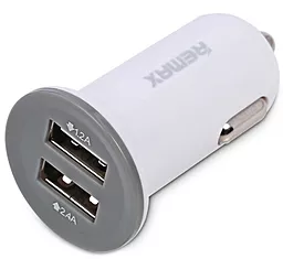 Автомобільний зарядний пристрій Remax Dual USB Car Charger White (RCC201)