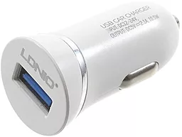 Автомобильное зарядное устройство LDNio Singl USB Car charger 2.1A White (DL-C12)