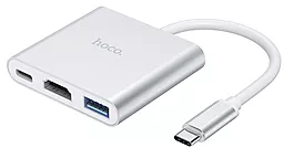 Мультипортовый USB Type-C хаб Hoco HB14 Easy use USB-C -> 1xUSB3.0, 1xHDMI, 1xPD 3A 67W 0.15м