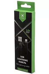 Кабель USB Vinga Flat Nylon Lightning Cable Black (VCPDCLFNB1BK) - миниатюра 4