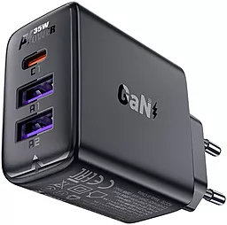 Сетевое зарядное устройство AceFast A57 35w GaN PD/QC 2USB-A/USB-C ports black - миниатюра 2