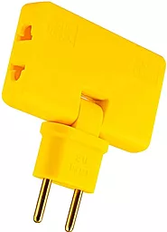Сетевой переходник 3in1 UK / US-EU 10А поворотний 180 Yellow (HK338Y) Voltronic