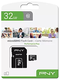 Карта памяти PNY microSDHC 32GB Performance Plus Class 10 + SD-адаптер (P-SDU32G10PPL-GE) - миниатюра 3