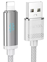 Кабель USB Hoco U127 12w 2.4a 1.2m Lightning cable silver