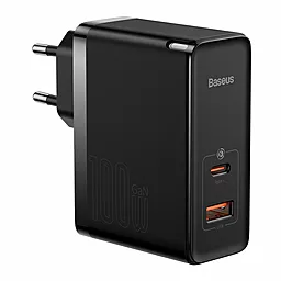 Сетевое зарядное устройство Baseus Pro Fast 100W PD + QC3.0 GaN5 USB-A+C + USB C-C Cable Black (CCGP090201) - миниатюра 2