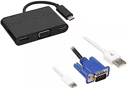 Kit USB Type-C to VGA/USB 3.0/Type-C Black (CVGAUSBADP) - мініатюра 2