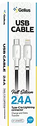 Кабель USB PD Gelius GP-UCN001CL Full Silicon 20W 1.2M USB Type-C - Lightning Cable Black/White - миниатюра 3
