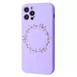 Чехол Wave Minimal Art Case with MagSafe для Apple iPhone 12 Pro Light Purple/Wreath