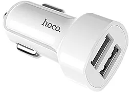 Автомобильное зарядное устройство Hoco Z2A 2USB + Micro USB Cable White - миниатюра 2