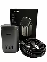 Док-станция зарядное устройство Ugreen CD342 100w 2-in-1 2xUSB-C/USB-A ports + wireless charger space grey (15076) - миниатюра 4