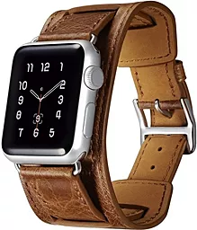 Сменный ремешок для умных часов Apple Watch iCarer Classic Genuine Leather Quadri Watch band 38mm Brown - миниатюра 2