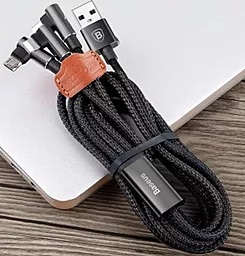 Кабель USB Baseus MVP Mobile Game 18w 3.5a 3-in-1 USB to Type-C/Lightning/micro USB cable black (CAMLT-WZ01) - миниатюра 2