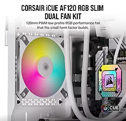 Система охлаждения Corsair iCUE AF120 RGB Slim White Twin Pack (CO-9050165-WW) - миниатюра 10